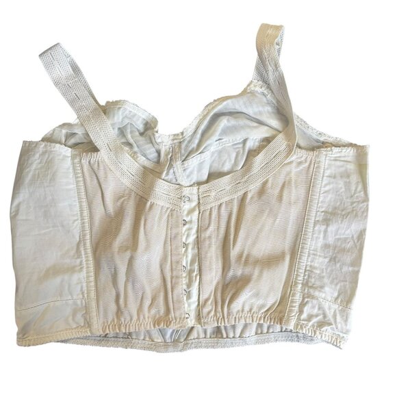 Vintage 50s Beau Bra Bullet Bra Corset Style Longline 36C Cream Sweater Girl - Picture 3 of 5